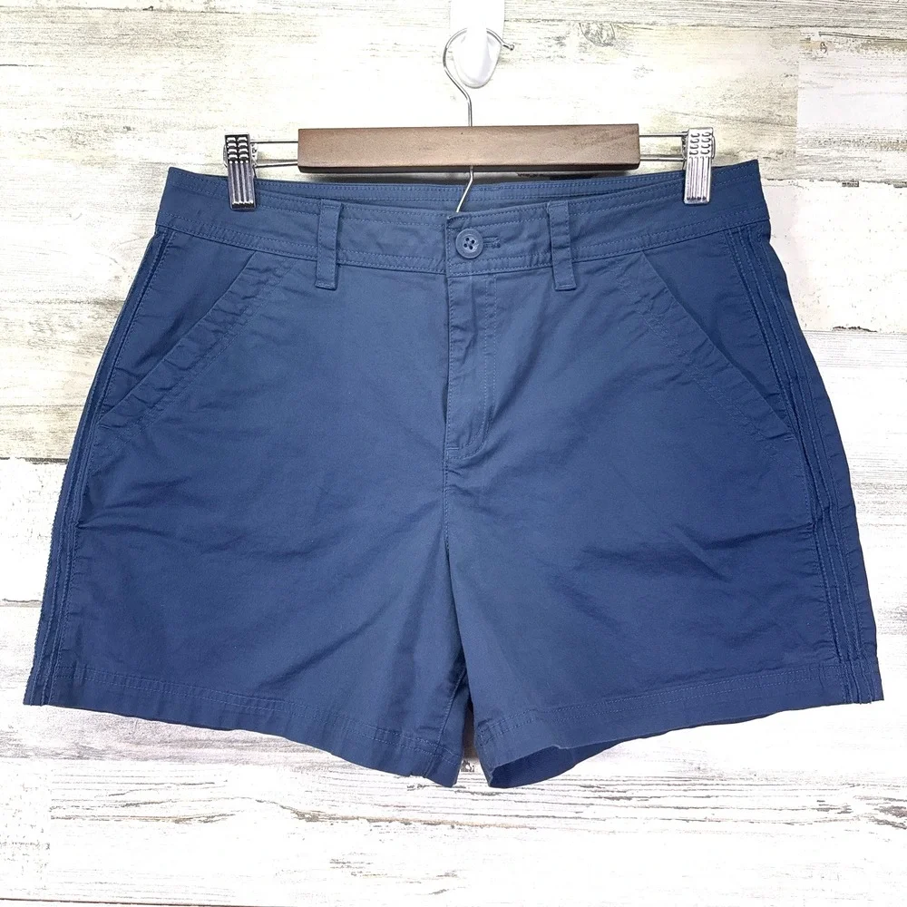 Eddie Bauer‎ Womens Blue Cotton Side Stitch Embroidered 4